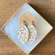 Load image into Gallery viewer, Rose Gold and White Crackle Leather Earrings (additional styles)
