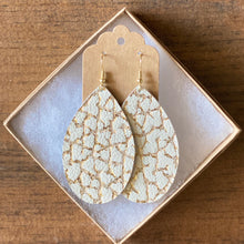 Load image into Gallery viewer, Gold and White Crackle Leather Earrings (additional styles)