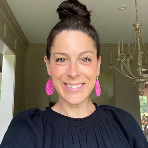Braided Hot Pink Leather Earrings (additional styles)