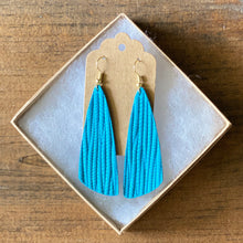 Load image into Gallery viewer, Nautical Blue Palm Leather Earrings (additional styles)