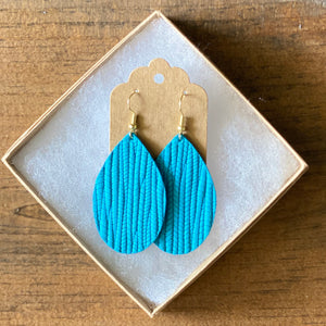 Nautical Blue Palm Leather Earrings (additional styles)