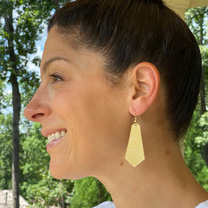 Metallic Pendant Leather Earrings