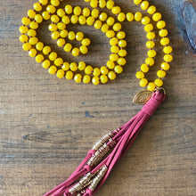 Load image into Gallery viewer, Team Maroon and Dark Yellow Tassel Necklace