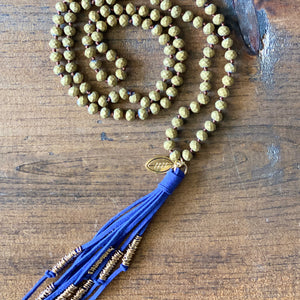 Team Blue and Gold Tassel Necklace