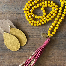 Load image into Gallery viewer, Team Maroon and Dark Yellow Tassel Necklace