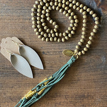 Load image into Gallery viewer, Team Hunter Green and Gold Tassel Necklace