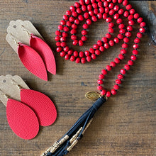 Load image into Gallery viewer, Team Red and Black Tassel Necklace