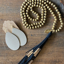 Load image into Gallery viewer, Team Black and Gold Tassel Necklace