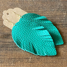 Load image into Gallery viewer, &quot;I&#39;m Your Biggest Fan&quot; Emerald Green Feather Earring