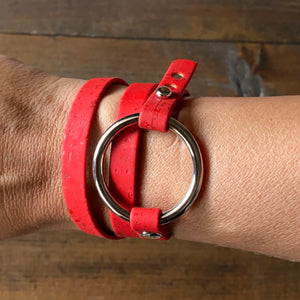 Red Cork Wrap Bracelet
