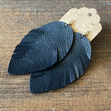 Load image into Gallery viewer, &quot;I&#39;m Your Biggest Fan&quot; Black Feather Earring