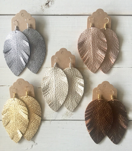 Metallic Feather Earrings