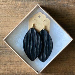 Black Palm Leather Earrings (additional styles)