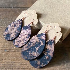 Rose Gold Northern Lights Leather Earring