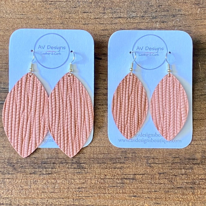 Peach Palm Leather Earrings (additional styles available)