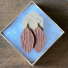 Load image into Gallery viewer, Chestnut Brown Palm Leather Earring (additional styles available)