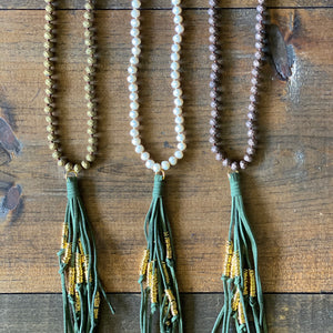 Hunter Green Tassel Necklaces