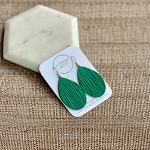 Green Palm Leather Earrings (additional styles available)