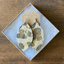 Load image into Gallery viewer, Gold Acid Wash Hair on Hide Leopard Earrings