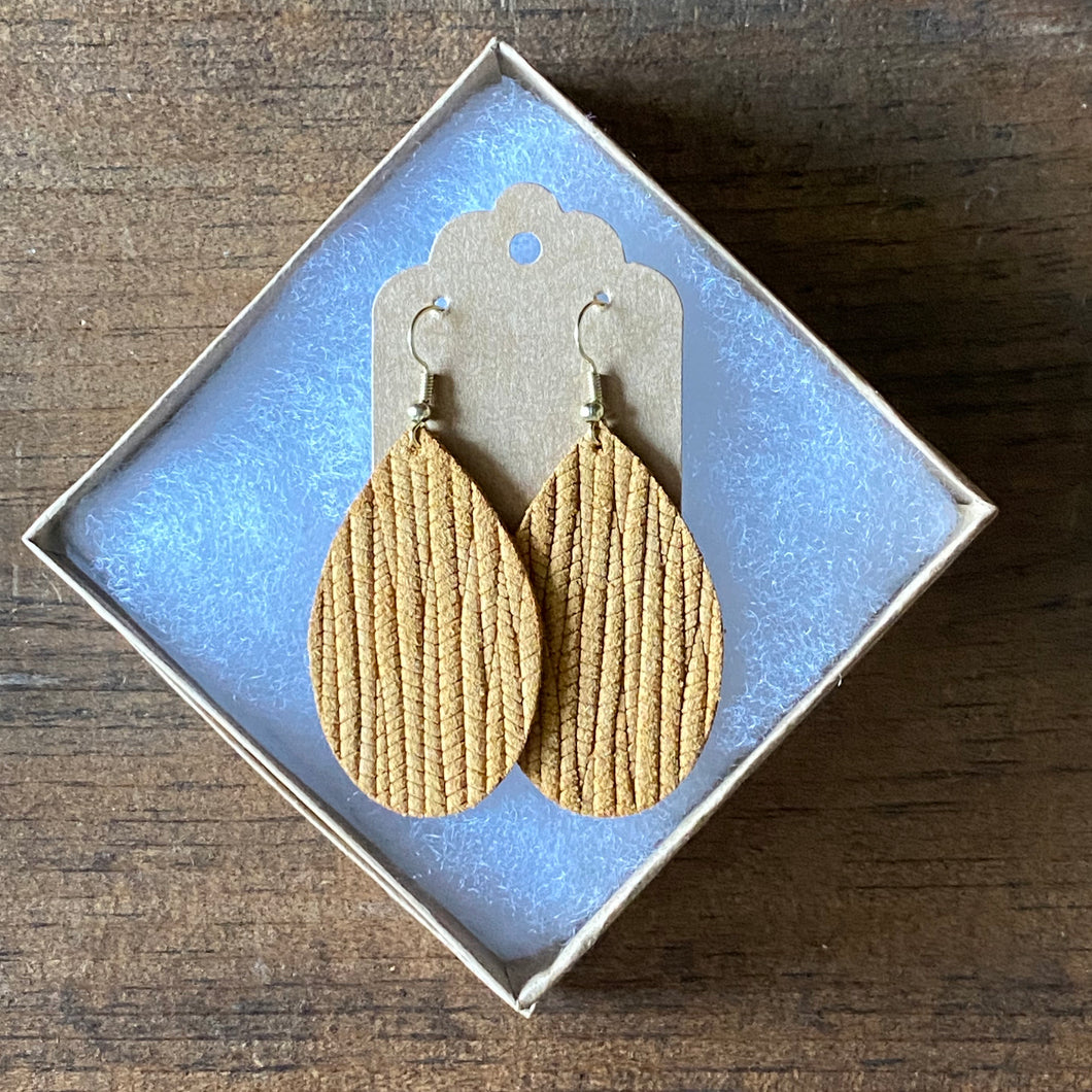Dark Mustard Palm Leather Earring (additional styles available)