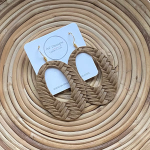 Braided Leather Oval Hoops