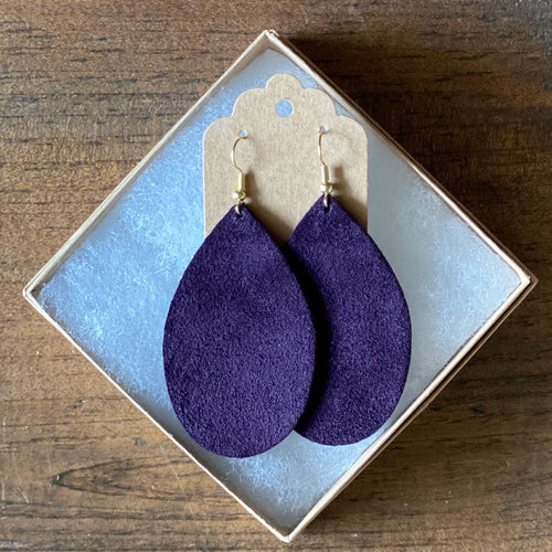 Deep Plum Suede Earrings (additional styles available)