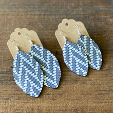 Load image into Gallery viewer, Charcoal Grey Chevron Leather Earring (additional styles)