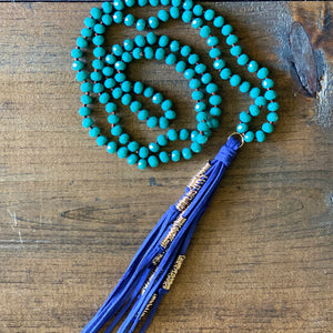 Blue Tassel Necklace