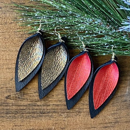 Double Joanna Holiday Leather Earrings