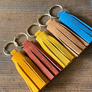 Suede Leather Tassel Keychains