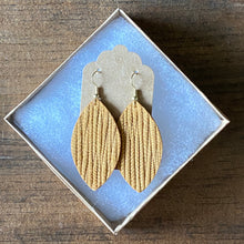 Load image into Gallery viewer, Dark Mustard Palm Leather Earring (additional styles available)