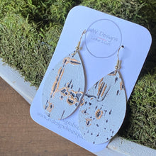 Load image into Gallery viewer, White and Gold Wildwood Leather Earrings