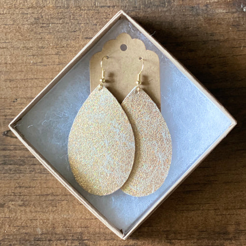 Gold Shimmer Leather Earring (additional styles)