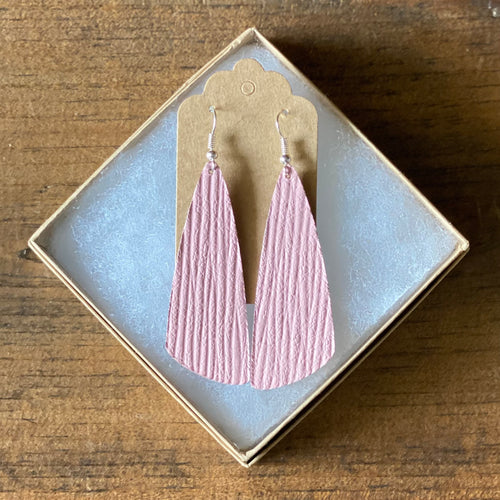 Pink Palm Leather Earrings (additional styles available)