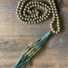 Load image into Gallery viewer, Hunter Green Tassel Necklaces