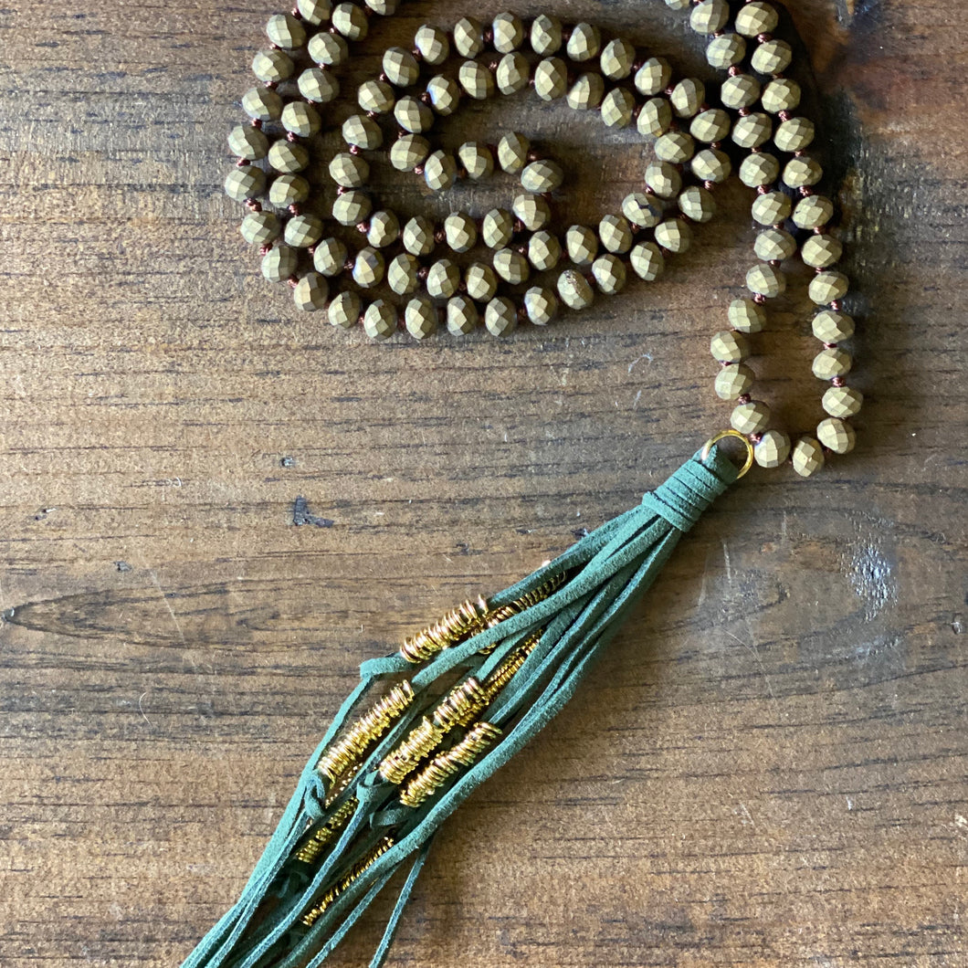 Hunter Green Tassel Necklaces