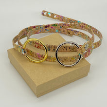 Load image into Gallery viewer, Metallic Rainbow Splatter Cork Wrap Bracelets