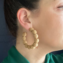 Load image into Gallery viewer, Raffia Statement Hoops
