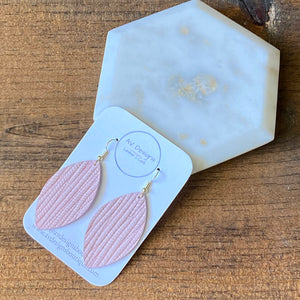 Soft Pink Palm Leather Earrings (additional styles available)