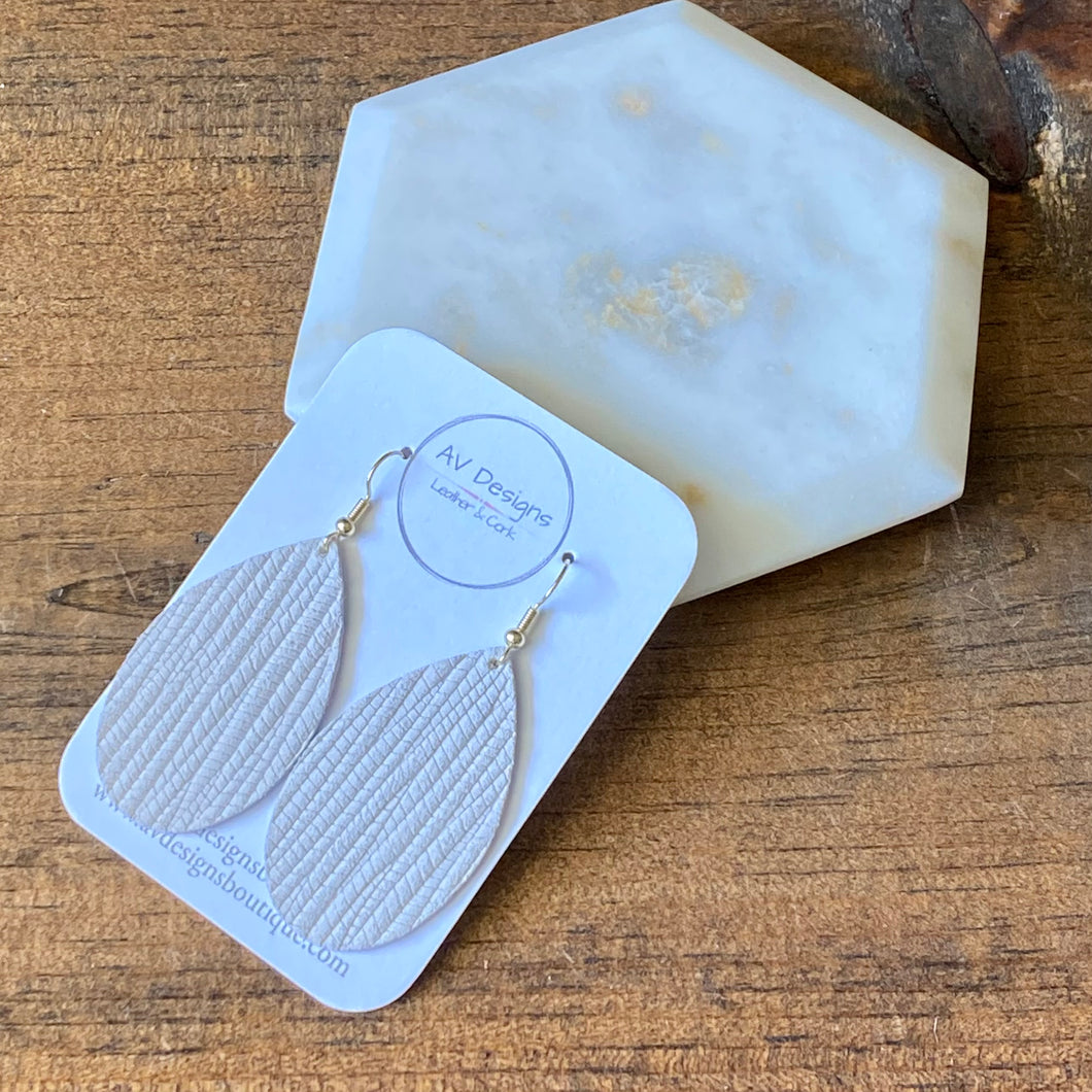 Soft White Palm Leather Earrings (additional styles available)
