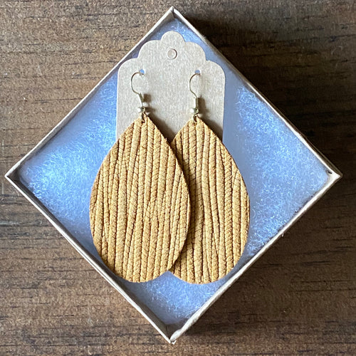 Dark Mustard Palm Leather Earring (additional styles available)