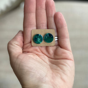 Green and Navy Tortoise Studs