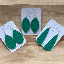 Load image into Gallery viewer, Green Palm Leather Earrings (additional styles available)