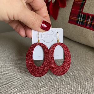 Holiday Shimmer Oval Hoops