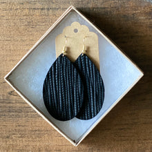 Load image into Gallery viewer, Black Palm Leather Earrings (additional styles)