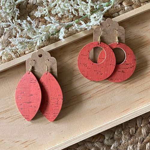 Salmon Cork Earrings