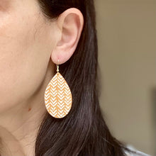 Load image into Gallery viewer, Neutral Mustard Chevron Cork Earring (additional styles available)