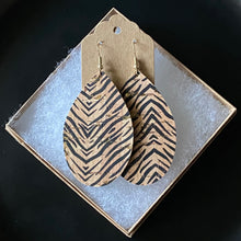 Load image into Gallery viewer, Tiger Print Cork with Gold Specks (12 Days of Earrings)