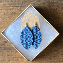 Load image into Gallery viewer, Midnight Blue Honeycomb Leather Earrings (additional styles available)