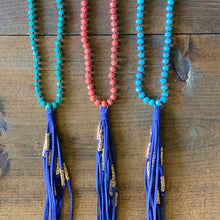 Load image into Gallery viewer, Blue Tassel Necklace